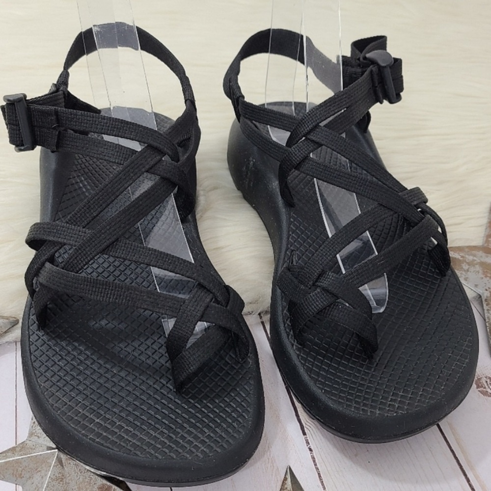 Chaco Womens Zx/2 Classic Sandal solid black double strap size 9